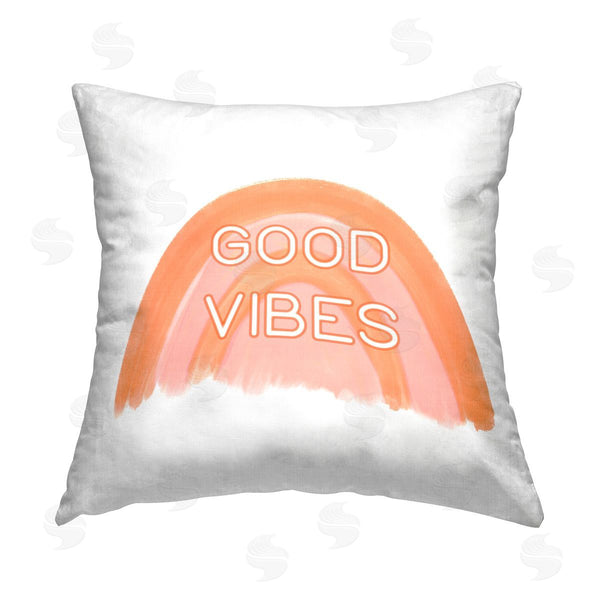 stupell industries Amber Clarkson | Orange Good Vibes Printed Throw Pillow
