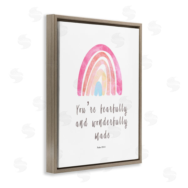 Stupell Industries Amber Clarkson | Psalm 139:14 Rainbow Wall Art