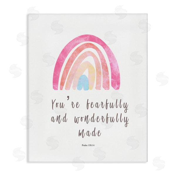 stupell industries Amber Clarkson | Psalm 139:14 Rainbow Wall Art