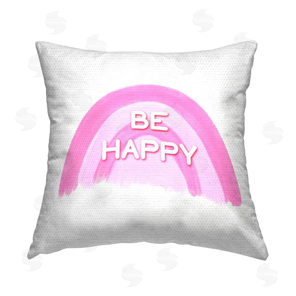 Stupell Industries Amber Clarkson | Purple Be Happy Printed Throw Pillow