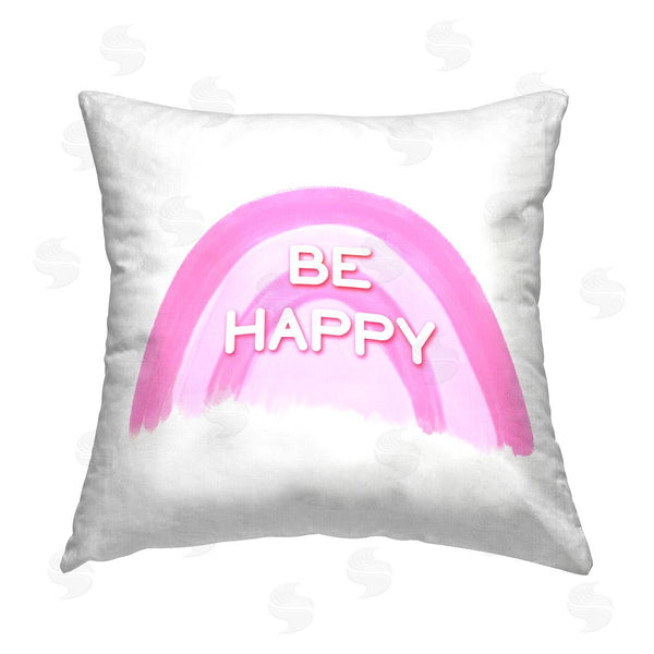 stupell industries Amber Clarkson | Purple Be Happy Printed Throw Pillow