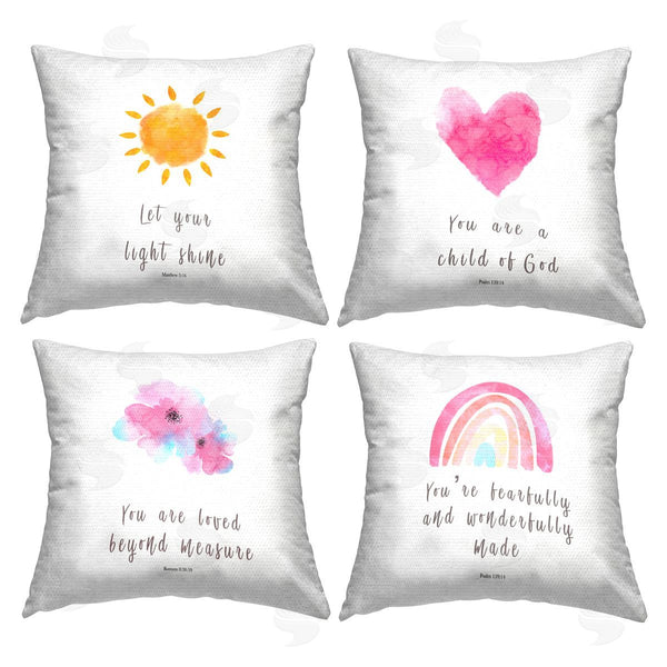Stupell Industries Amber Clarkson | Uplifting Religious Proverbs Printed Throw Pillow Set