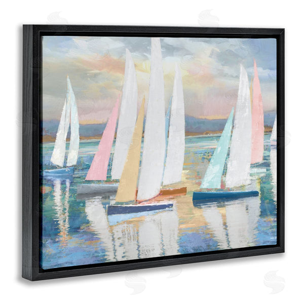 Stupell Industries Amber Sterling | Abstract & Pastel Sailboat Fleet