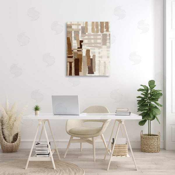 Stupell Industries Amber Sterling | Brown Crosshatched Pattern Wall Art