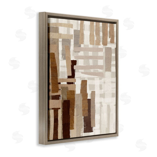 Stupell Industries Amber Sterling | Brown Crosshatched Pattern Wall Art