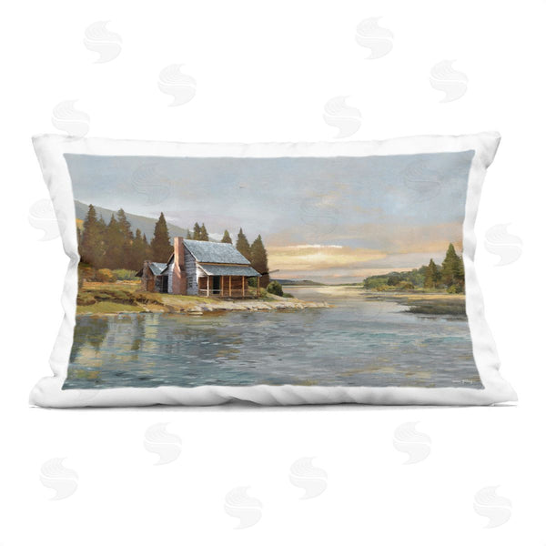 stupell industries Amber Sterling | Cabin at River's Edge Printed Throw Pillow