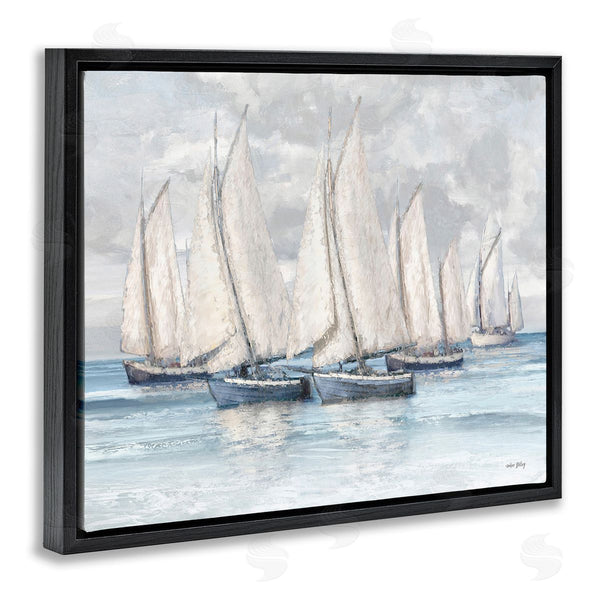 Stupell Industries Amber Sterling | Cloudy Sailboat Fleet Wall Art