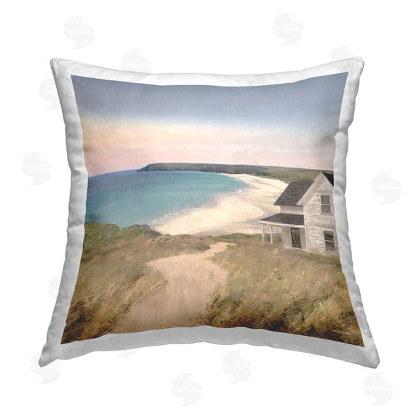 stupell industries Amber Sterling | Cottage Down By Shore Printed Throw Pillow