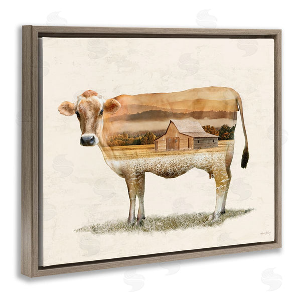 Stupell Industries Amber Sterling | Cow With Country Barn Landscape