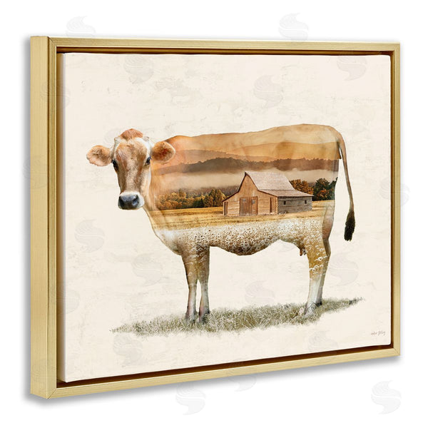 Stupell Industries Amber Sterling | Cow With Country Barn Landscape