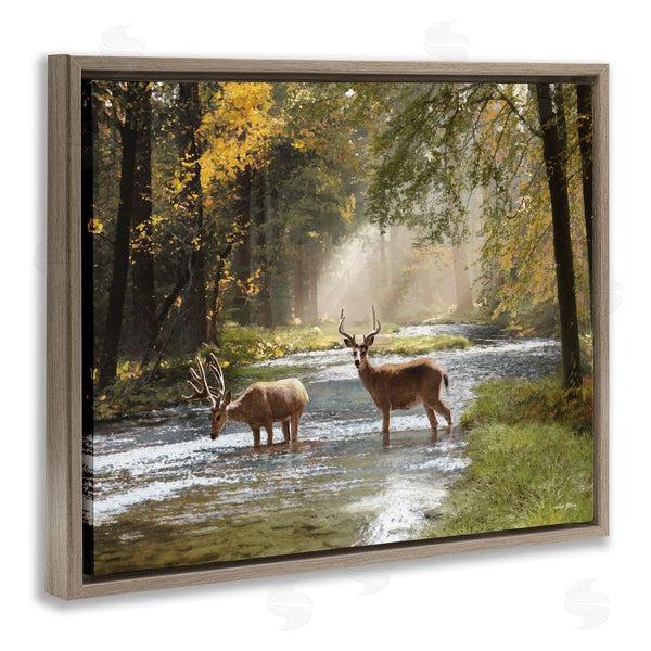 Stupell Industries Amber Sterling | Deer Grazing In Creek Wall Art