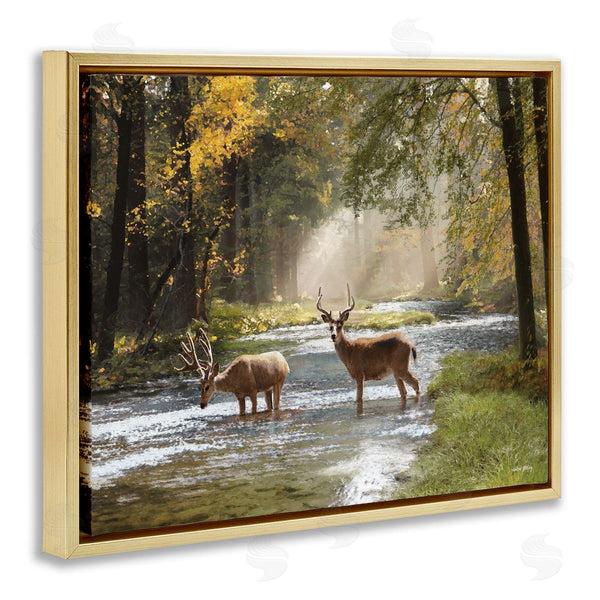 Stupell Industries Amber Sterling | Deer Grazing In Creek Wall Art