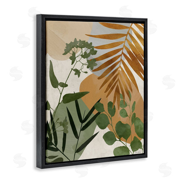 Stupell Industries Amber Sterling | Earthy Tropical Leaves