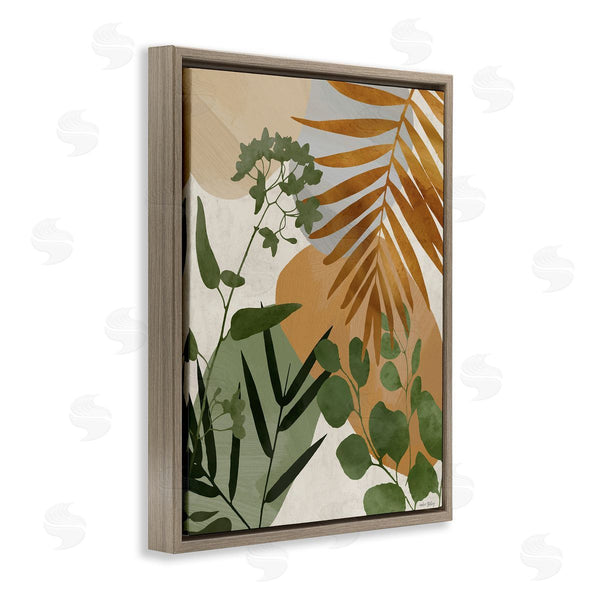 Stupell Industries Amber Sterling | Earthy Tropical Leaves