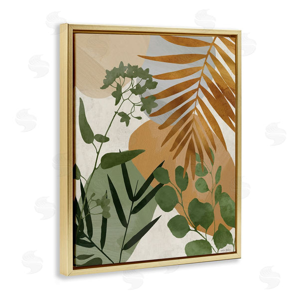 Stupell Industries Amber Sterling | Earthy Tropical Leaves