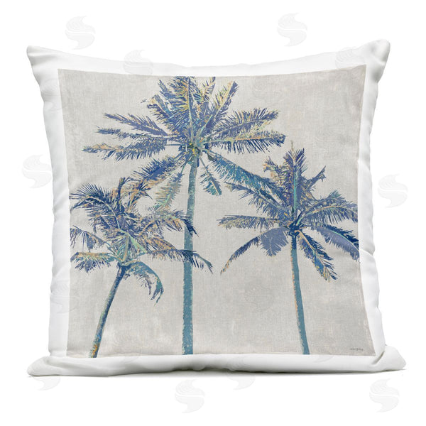 Stupell Industries Amber Sterling | Exotic Pop Blue Palms Printed Throw Pillow