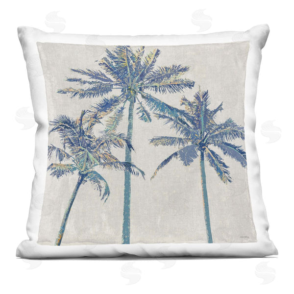 stupell industries Amber Sterling | Exotic Pop Blue Palms Printed Throw Pillow