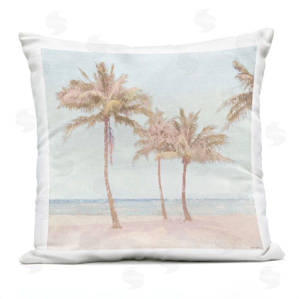 Stupell Industries Amber Sterling | Faded Palms On Beach Printed Throw Pillow