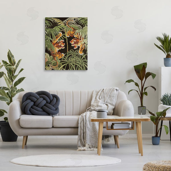 Stupell Industries Amber Sterling | Fierce Tigers With Plants Wall Art