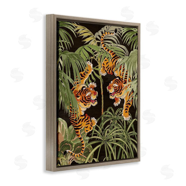 Stupell Industries Amber Sterling | Fierce Tigers With Plants Wall Art