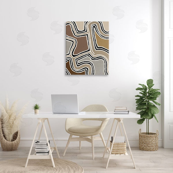 Stupell Industries Amber Sterling | Fluid Neutral Abstraction Wall Art