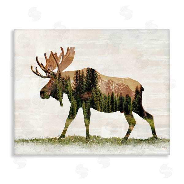 stupell industries Amber Sterling | Forest Pattern Moose