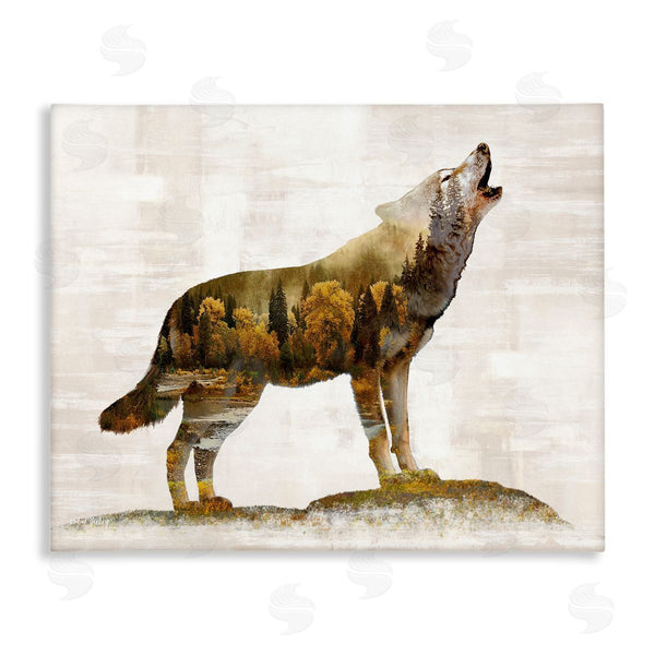 stupell industries Amber Sterling | Forest Pattern Wolf