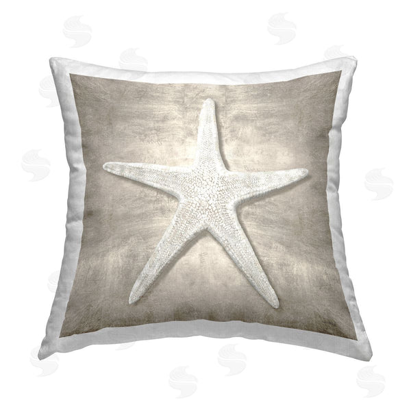 stupell industries Amber Sterling | Grey Detailed Starfish Printed Throw Pillow