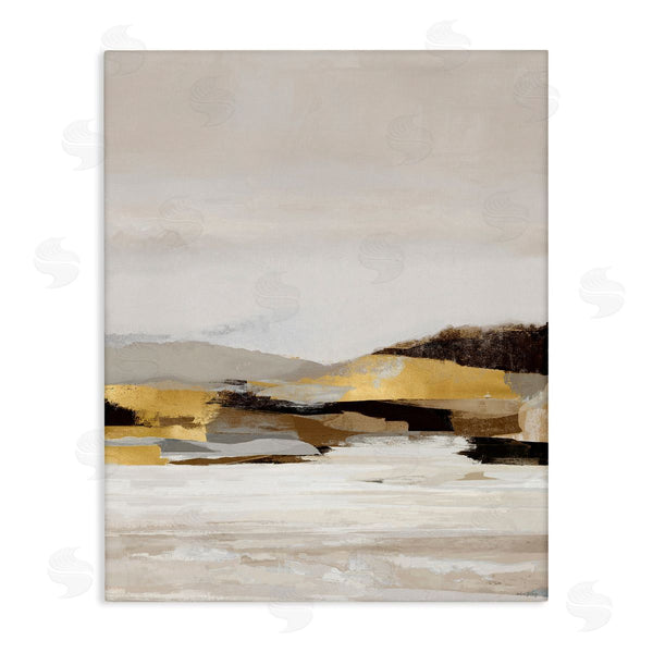 stupell industries Amber Sterling | Muted Landscape with Yellow Accent