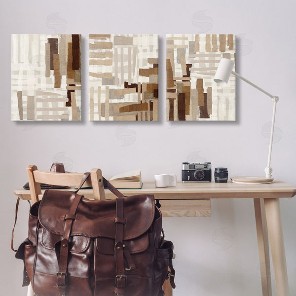 Stupell Industries Amber Sterling | Natural Hatched Patterns Wall Art