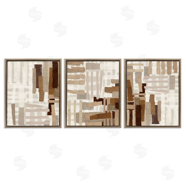 Stupell Industries Amber Sterling | Natural Hatched Patterns Wall Art