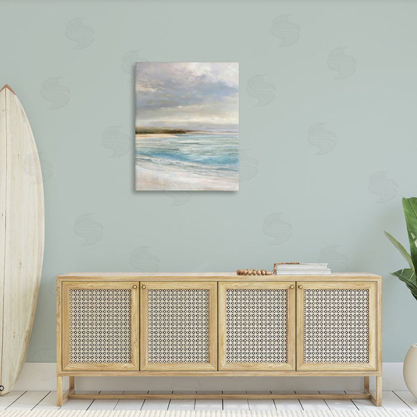 Stupell Industries Amber Sterling | Overcast Beach Scenery Wall Art