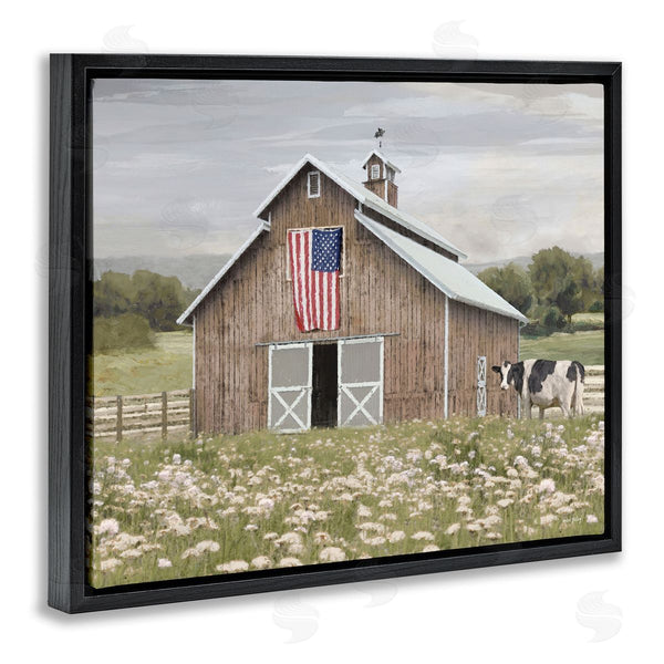 Stupell Industries Amber Sterling | Patriotic Barn & Cow