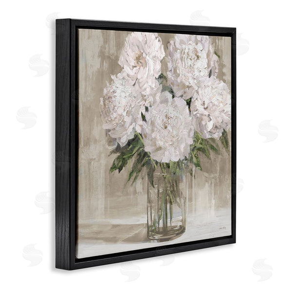 Stupell Industries Amber Sterling | Peony Blooms Beige Neutral Wall Art