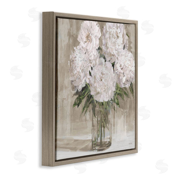 Stupell Industries Amber Sterling | Peony Blooms Beige Neutral Wall Art