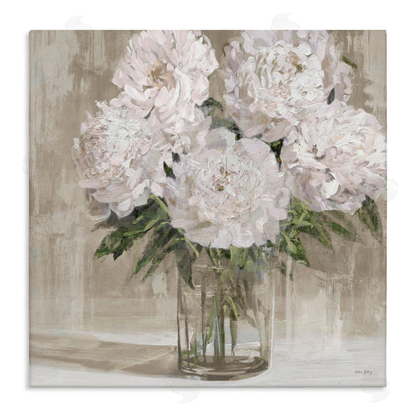 stupell industries Amber Sterling | Peony Blooms Beige Neutral Wall Art