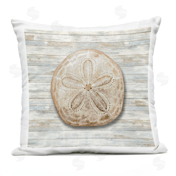 Stupell Industries Amber Sterling | Sand Dollar On Shiplap Printed Throw Pillow