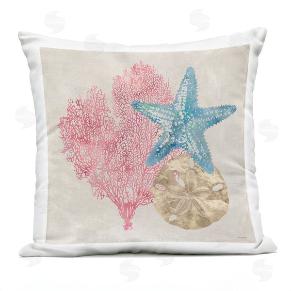 Stupell Industries Amber Sterling | Sea Life Trio On Beige Printed Throw Pillow
