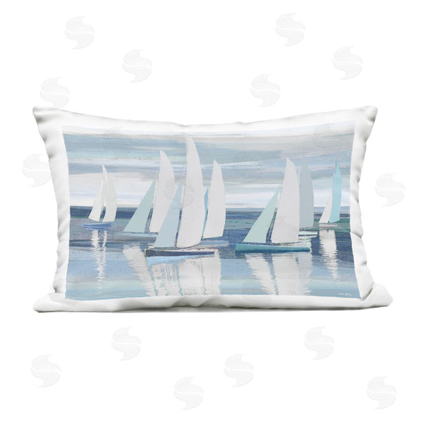 Stupell Industries Amber Sterling | Serenity At Sea Boats Printed Throw Pillow