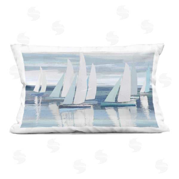 stupell industries Amber Sterling | Serenity At Sea Boats Printed Throw Pillow