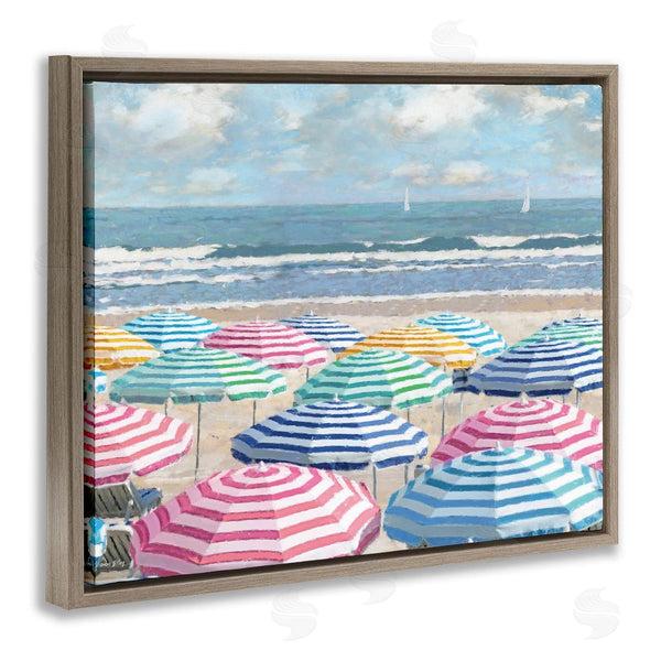 Stupell Industries Amber Sterling | Shore With Bright Umbrellas