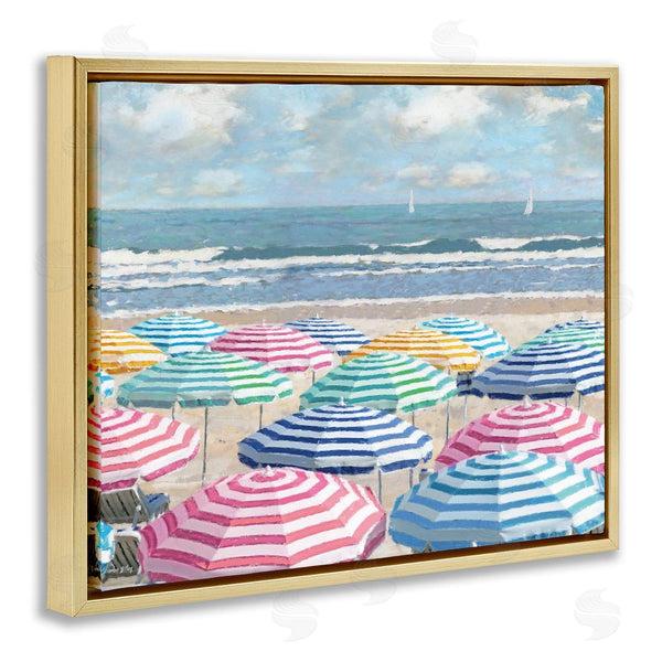 Stupell Industries Amber Sterling | Shore With Bright Umbrellas