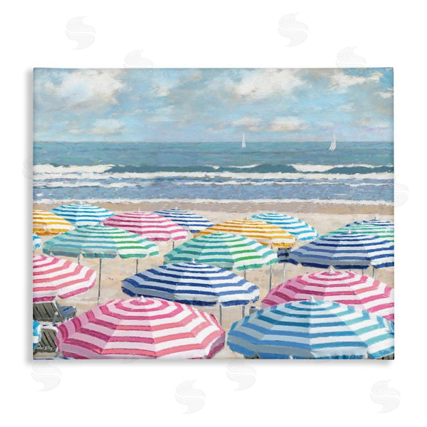 stupell industries Amber Sterling | Shore with Bright Umbrellas