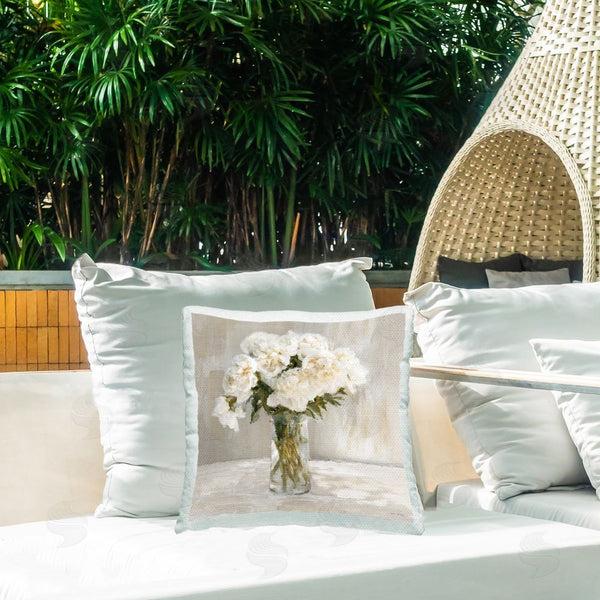 Stupell Industries Amber Sterling | Soft White Bouquet Printed Throw Pillow