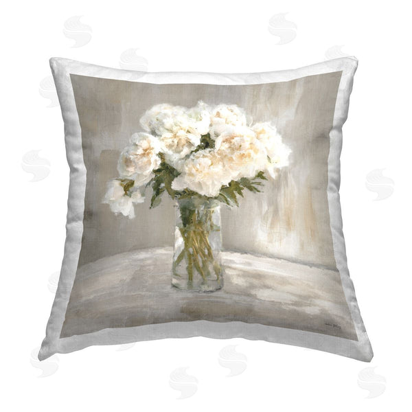 stupell industries Amber Sterling | Soft White Bouquet Printed Throw Pillow