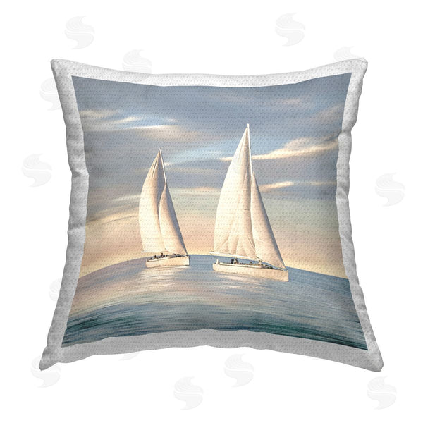 Stupell Industries Amber Sterling | Two Mighty Sailboats Printed Throw Pillow