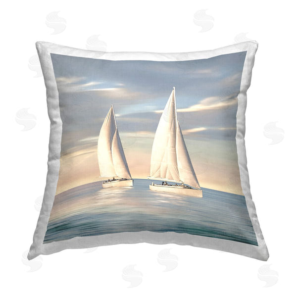 stupell industries Amber Sterling | Two Mighty Sailboats Printed Throw Pillow