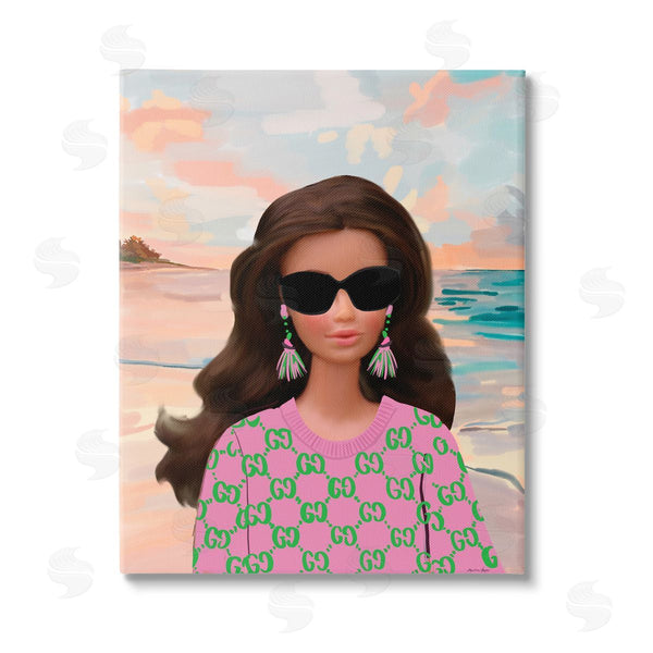 stupell industries Amelia Noyes | Abstract Fashionista on Beach Wall Art