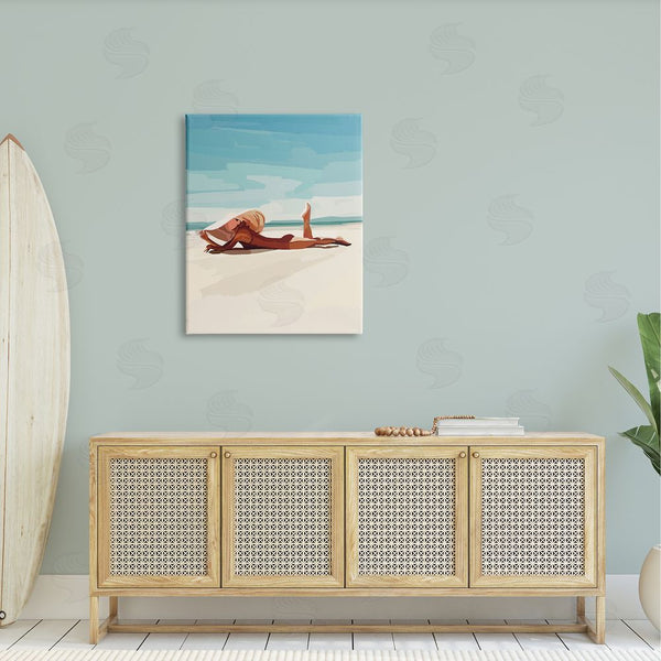 Stupell Industries Amelia Noyes | Beach Babe Lounging Coastal Ocean Shoreline Wall Art