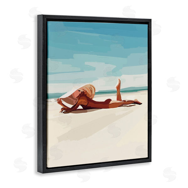 Stupell Industries Amelia Noyes | Beach Babe Lounging Coastal Ocean Shoreline Wall Art